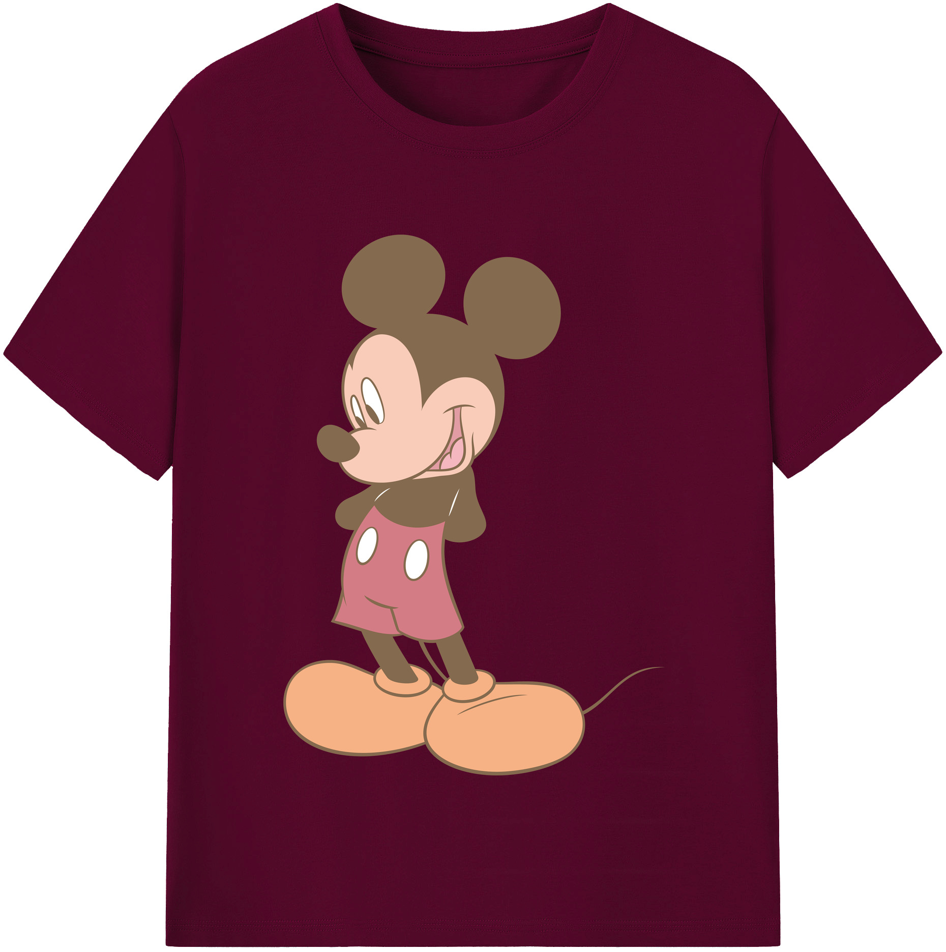 （画像用） ミッキーマウス Mickey Mouse レディースカジュアルプリントTシャツ（綿100％）